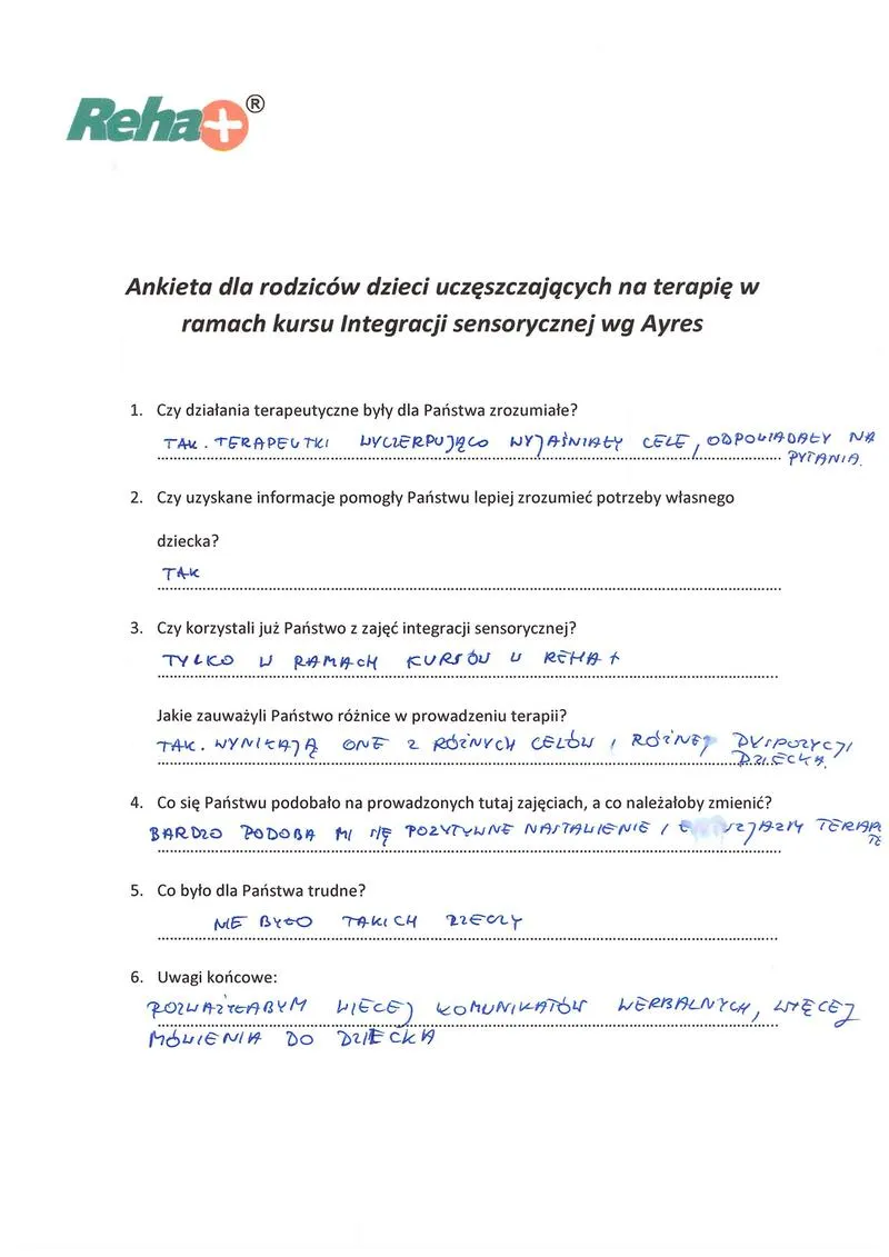 Ankiety dla rodziców