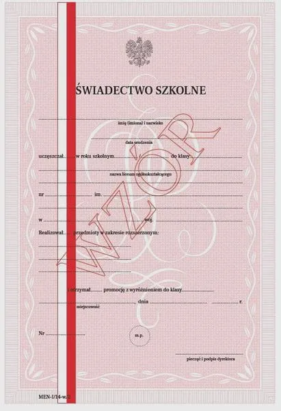 Podpisanie duplikatu świadectwa