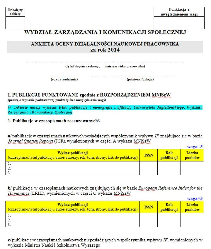 Pytania do ankiety pracowniczej