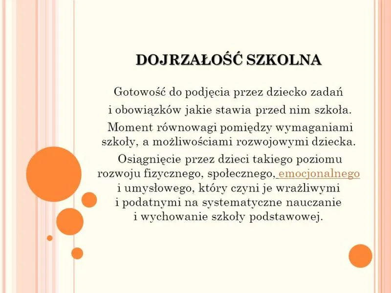 Terminy gotowości szkolnej